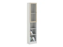 Biblioteca|Dmora Estante Dsitu, estante de escritório, estante, biblioteca, 41x28 h203 cm, e carvalho Branco