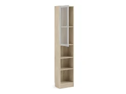Clearance Dmora Estante Dsitu, estante de escritório, estante, biblioteca, 41x28 h203 cm, carvalho e branco Castanho