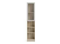 Clearance Dmora Estante Dsitu, estante de escritório, estante, biblioteca, 41x28 h203 cm, carvalho e branco Castanho