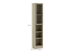 Clearance Dmora Estante Dsitu, estante de escritório, estante, biblioteca, 41x28 h203 cm, carvalho e branco Castanho