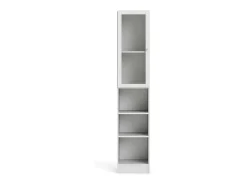 Biblioteca*Dmora Estante Dsitu, Estante de escritório, Estante, Biblioteca, 41x28 h203 cm, Branco