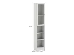 Biblioteca*Dmora Estante Dsitu, Estante de escritório, Estante, Biblioteca, 41x28 h203 cm, Branco