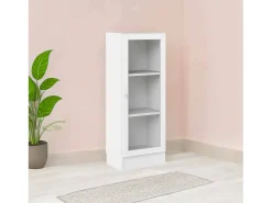 Vitrina|Dmora Estante Dsivigli, Estante de escritório, Estante, Biblioteca, 41x28 h107 cm, Branco