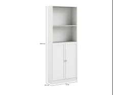 Biblioteca*Dmora Estante Dsoffrid, Estante de escritório, Estante, Biblioteca, 79x28 h203 cm, Branco