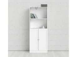 Biblioteca*Dmora Estante Dsoffrid, Estante de escritório, Estante, Biblioteca, 79x28 h203 cm, Branco
