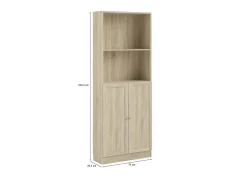 Biblioteca|Dmora Estante Dsoffrid, Estante de escritório, Estante, Biblioteca, 79x28 h203 cm, Carvalho Castanho
