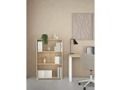 Dmora Estante Dsori, estante de escritório, estante, biblioteca, 80x34 h124 cm, carvalho^ Biblioteca