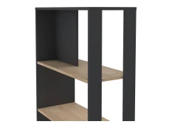 Biblioteca*Dmora Estante Dspelt, estante de escritório, estante, biblioteca, 80x34 h205 cm, carvalho e cinzento Castanho