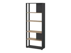 Biblioteca*Dmora Estante Dspelt, estante de escritório, estante, biblioteca, 80x34 h205 cm, carvalho e cinzento Castanho