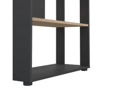 Biblioteca*Dmora Estante Dspelt, estante de escritório, estante, biblioteca, 80x34 h205 cm, carvalho e cinzento Castanho