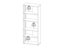 Dmora Estante Dspelt, estante de escritório, estante, biblioteca, 80x34 h205 cm, carvalho e branco^ Biblioteca
