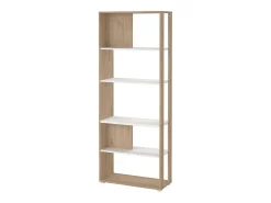 Dmora Estante Dspelt, estante de escritório, estante, biblioteca, 80x34 h205 cm, carvalho e branco^ Biblioteca