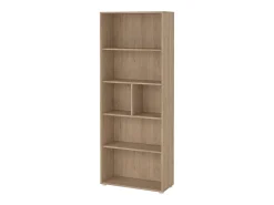 Biblioteca|Dmora Estante Dsposit, Estante de escritório, Estante, Biblioteca, 80x34 h205 cm, Carvalho Castanho