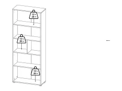 Best Dmora Estante Dsposit, Estante de escritório, Estante, Biblioteca, 80x34 h205 cm, Cinza Cinzento