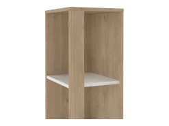 Biblioteca|Dmora Estante Dtalarin, estante de escritório, estante, biblioteca, 41x34 h205 cm, carvalho e branco Castanho