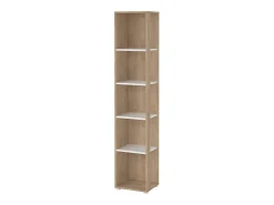 Biblioteca|Dmora Estante Dtalarin, estante de escritório, estante, biblioteca, 41x34 h205 cm, carvalho e branco Castanho