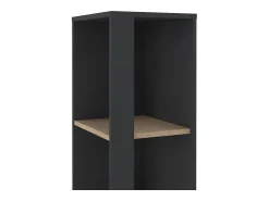 Biblioteca*Dmora Estante Dtalarin, estante de escritório, estante, biblioteca, 41x34 h205 cm, carvalho e cinzento Castanho