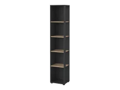 Biblioteca*Dmora Estante Dtalarin, estante de escritório, estante, biblioteca, 41x34 h205 cm, carvalho e cinzento Castanho