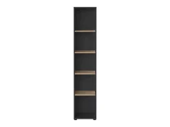 Biblioteca*Dmora Estante Dtalarin, estante de escritório, estante, biblioteca, 41x34 h205 cm, carvalho e cinzento Castanho