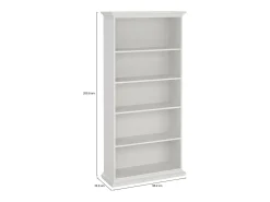 Biblioteca*Dmora Estante Dtaran, Estante de escritório, Estante, Biblioteca, 96x37 h201 cm, Branco