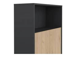 Dmora Estante Dtass, estante de escritório, estante, biblioteca, 80x34 h124 cm, carvalho e cinzento^ Biblioteca