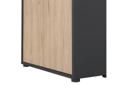 Dmora Estante Dtass, estante de escritório, estante, biblioteca, 80x34 h124 cm, carvalho e cinzento^ Biblioteca