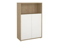 Biblioteca*Dmora Estante Dtass, estante de escritório, estante, biblioteca, 80x34 h124 cm, carvalho e branco Castanho