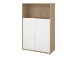 Biblioteca*Dmora Estante Dtass, estante de escritório, estante, biblioteca, 80x34 h124 cm, carvalho e branco Castanho
