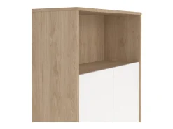 Biblioteca*Dmora Estante Dtass, estante de escritório, estante, biblioteca, 80x34 h124 cm, carvalho e branco Castanho