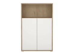 Biblioteca*Dmora Estante Dtass, estante de escritório, estante, biblioteca, 80x34 h124 cm, carvalho e branco Castanho
