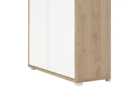 Dmora Estante Dtassot, estante de escritório, estante, biblioteca, 80x34 h205 cm, carvalho e branco^ Biblioteca