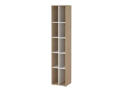 Clearance Dmora Estante Dtedesc, estante de escritório, estante, biblioteca, 41x34 h205 cm, carvalho e branco Castanho