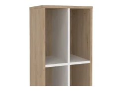 Clearance Dmora Estante Dtedesc, estante de escritório, estante, biblioteca, 41x34 h205 cm, carvalho e branco Castanho