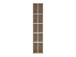 Clearance Dmora Estante Dtedesc, estante de escritório, estante, biblioteca, 41x34 h205 cm, carvalho e branco Castanho