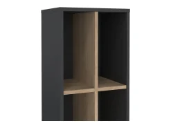 Dmora Estante Dtedesc, estante de escritório, estante, biblioteca, 41x34 h205 cm, carvalho e cinzento^ Biblioteca