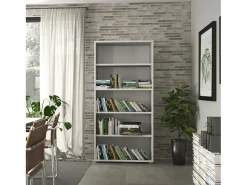 Biblioteca|Dmora Estante Dtedold, estante de escritório, estante, biblioteca, 89x40 h186 cm, branca Branco