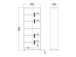 Sale Dmora Estante Dtenton, Estante de escritório, Estante, Biblioteca, 89x40 h222 cm, Branco