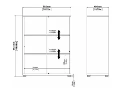 Outlet Dmora Estante Dterlizz, estante de escritório, estante, biblioteca, 89x40 h113 cm, branca Branco