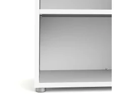 Outlet Dmora Estante Dterlizz, estante de escritório, estante, biblioteca, 89x40 h113 cm, branca Branco