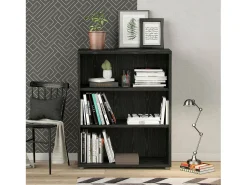 Biblioteca*Dmora Estante Dterlizz, estante de escritório, estante, biblioteca, 89x40 h113 cm, preta Preto