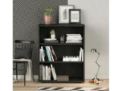 Biblioteca*Dmora Estante Dterlizz, estante de escritório, estante, biblioteca, 89x40 h113 cm, preta Preto