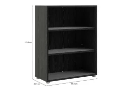 Biblioteca*Dmora Estante Dterlizz, estante de escritório, estante, biblioteca, 89x40 h113 cm, preta Preto