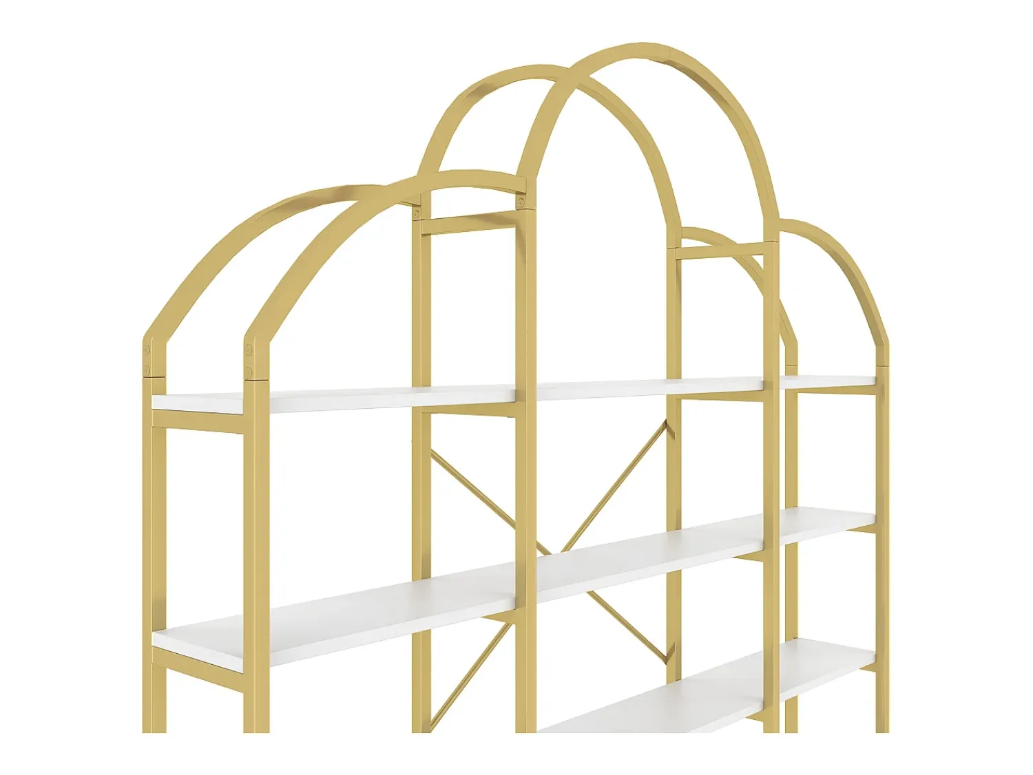 Clearance Hauss Spole Estante em forma de nuvem com 5 prateleiras - MDF e metal - e branco Dourado