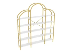 Clearance Hauss Spole Estante em forma de nuvem com 5 prateleiras - MDF e metal - e branco Dourado