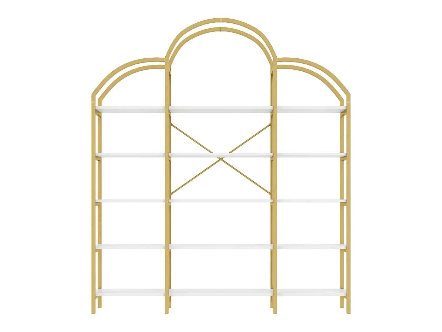 Clearance Hauss Spole Estante em forma de nuvem com 5 prateleiras - MDF e metal - e branco Dourado