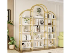 Clearance Hauss Spole Estante em forma de nuvem com 5 prateleiras - MDF e metal - e branco Dourado