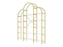 Clearance Hauss Spole Estante em forma de nuvem com 5 prateleiras - MDF e metal - e branco Dourado