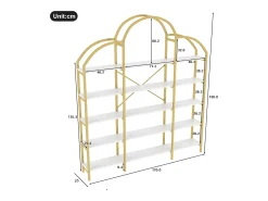 Clearance Hauss Spole Estante em forma de nuvem com 5 prateleiras - MDF e metal - e branco Dourado