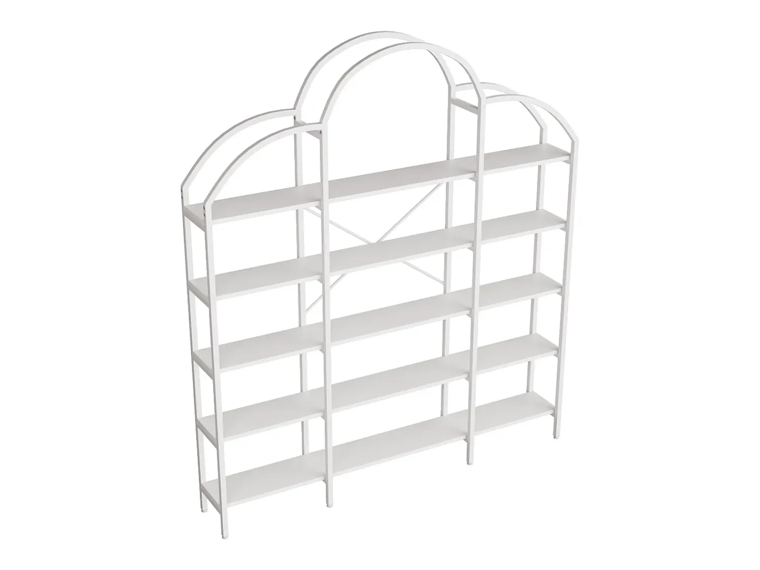 Prateleira*Hauss Spole Estante em forma de nuvem com 5 prateleiras - MDF e metal - Branca Branco