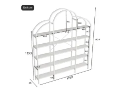 Prateleira*Hauss Spole Estante em forma de nuvem com 5 prateleiras - MDF e metal - Branca Branco